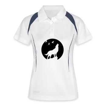 loup - Polo respirant Femme - blanc/marine - Devant