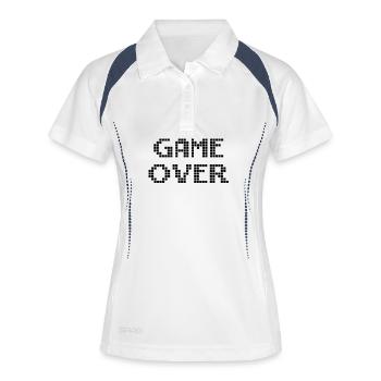 Game Over - Frauen Polo atmungsaktiv - Weiß/Navy - Vorne