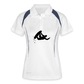 snowboard - Frauen Polo atmungsaktiv - Weiß/Navy - Vorne