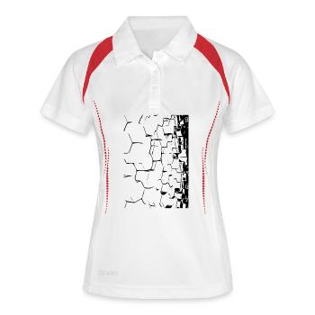 3D-Waben - Frauen Polo atmungsaktiv - Weiß/Navy - Vorne