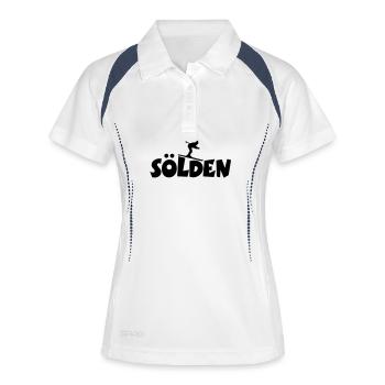 Sölden Ski Wintersport - Frauen Polo atmungsaktiv - Weiß/Navy - Vorne