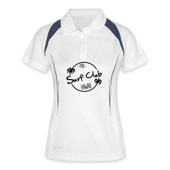 surf club surfing - Polo respirant Femme - blanc/marine - Devant