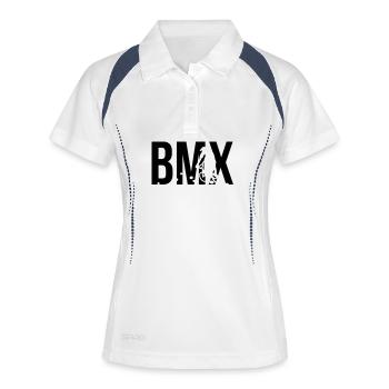 bmx - Polo respirant Femme - blanc/marine - Devant