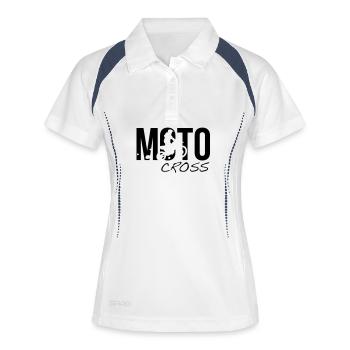 motocross - Polo respirant Femme - blanc/marine - Devant