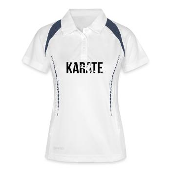 karaté - Polo respirant Femme - blanc/marine - Devant