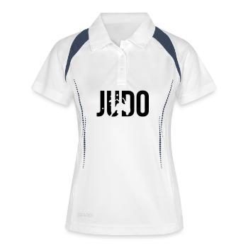 judo - Polo respirant Femme - blanc/marine - Devant