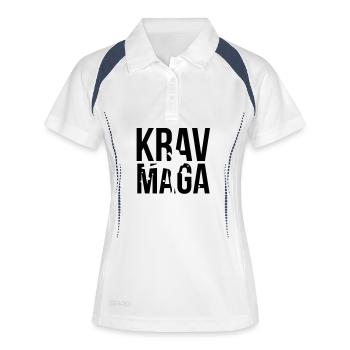 krav maga - Polo respirant Femme - blanc/marine - Devant