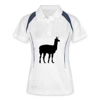lama - Polo respirant Femme - blanc/marine - Devant