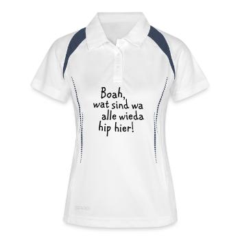 Wow, wat wa are wieda all hip here! - Women's Polo breathable - white/navy - Front