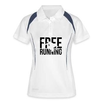 le free running - Polo respirant Femme - blanc/marine - Devant