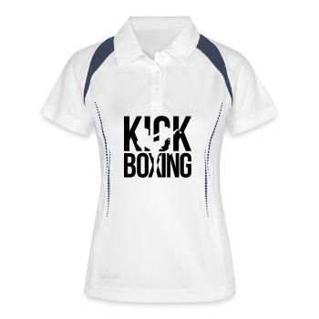 boxe kick boxing - Polo respirant Femme - blanc/marine - Devant