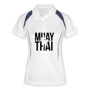muay thai - Frauen Polo atmungsaktiv - Weiß/Navy - Vorne