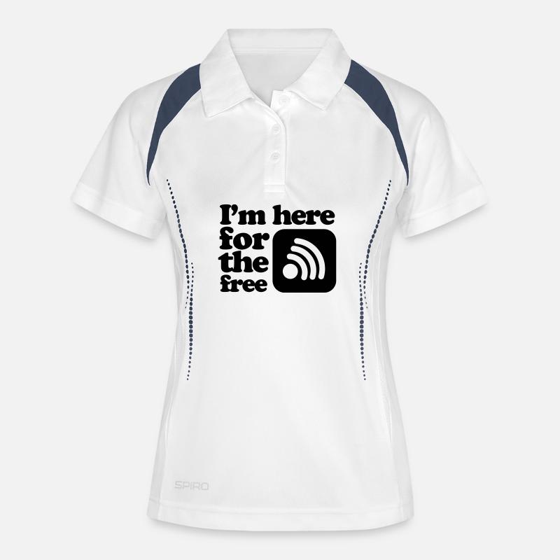 Internet - Polo til damer åndbar - hvid/marineblå