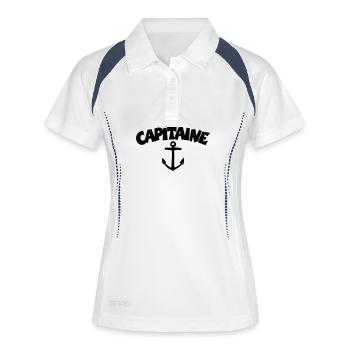 Capitaine Ancre - Polo respirant Femme - blanc/marine - Devant