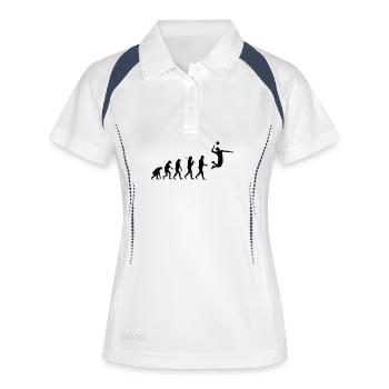 Volleyballer - Frauen Polo atmungsaktiv - Weiß/Navy - Vorne