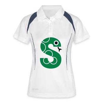 letter S - Women's Polo breathable - white/navy - Front