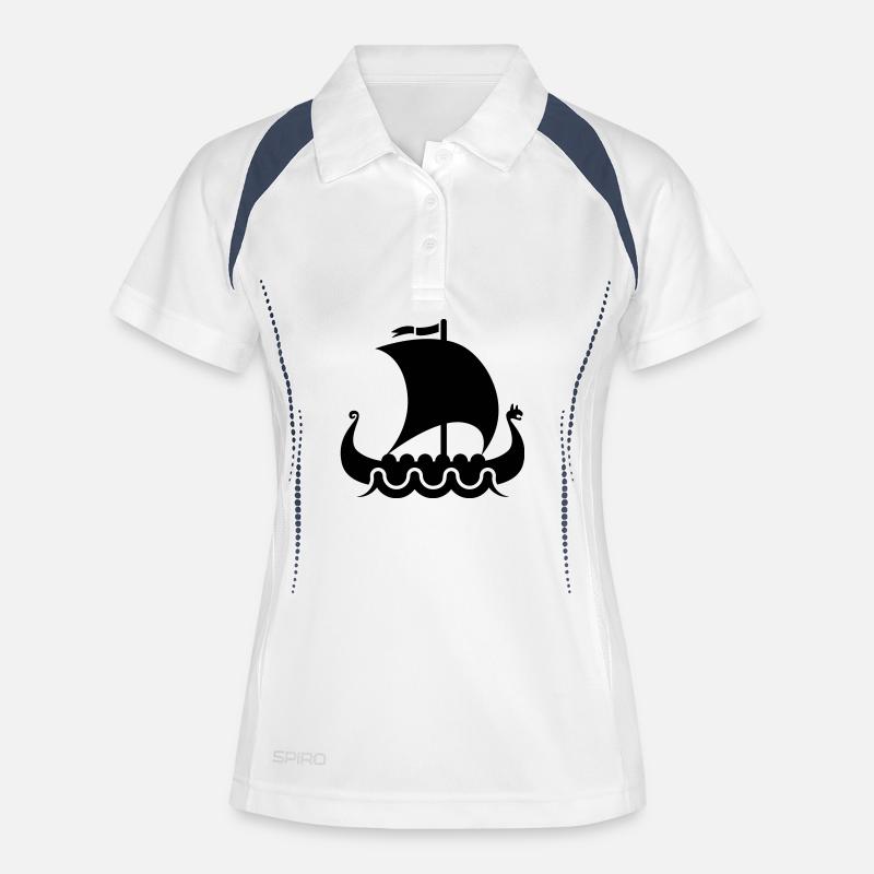 vikings viking - Women's Polo breathable - white/navy