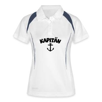 Kapitän Boot und Segel Design - Frauen Polo atmungsaktiv - Weiß/Navy - Vorne