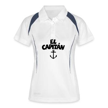 El Capitán ancre (FR) - Polo respirant Femme - blanc/marine - Devant