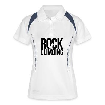 rock climbing Klettern - Frauen Polo atmungsaktiv - Weiß/Navy - Vorne