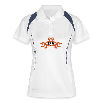 fsm - Polo respirant Femme - blanc/marine - Devant
