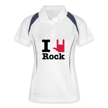 i love rock - I Love Rock - Polo respirant Femme - blanc/marine - Devant