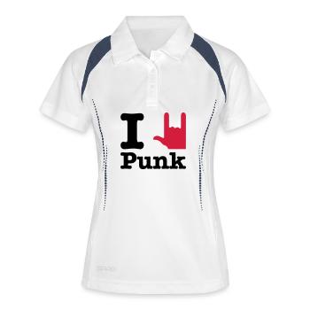 j'aime le punk - J'aime le punk - Polo respirant Femme - blanc/marine - Devant