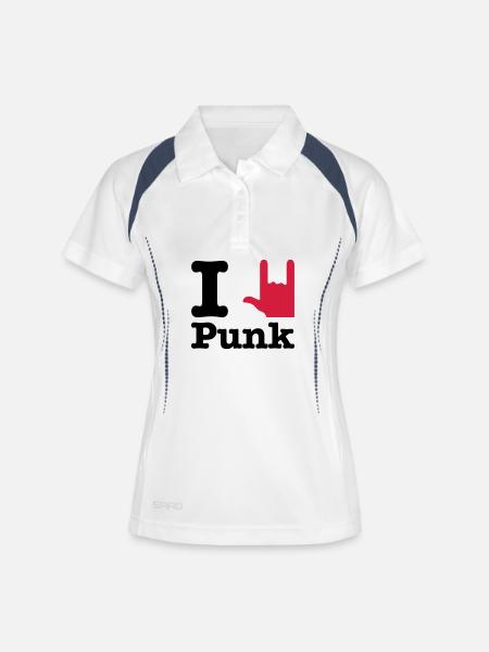 i love punk - Women's Polo breathable - white/navy