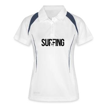 surfing surf - Polo respirant Femme - blanc/marine - Devant