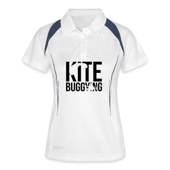 kitebuggying - Polo respirant Femme - blanc/marine - Devant