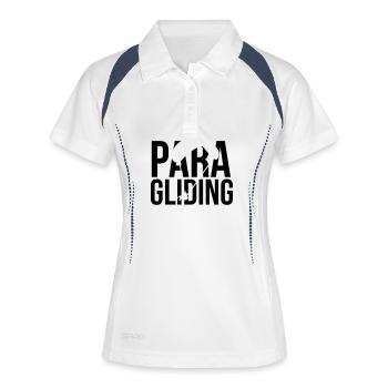 paragliding Gleitschirmfliegen - Frauen Polo atmungsaktiv - Weiß/Navy - Vorne
