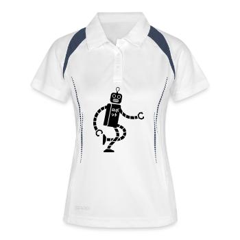 robot - Polo respirant Femme - blanc/marine - Devant