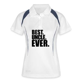 Onkel uncle - Frauen Polo atmungsaktiv - Weiß/Navy - Vorne