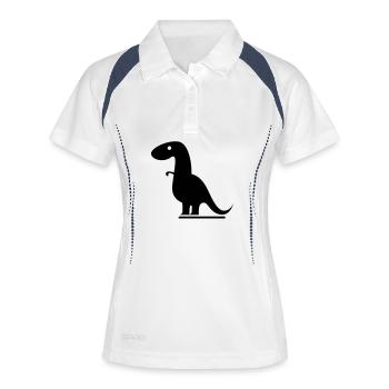 Dinosaurier - Frauen Polo atmungsaktiv - Weiß/Navy - Vorne