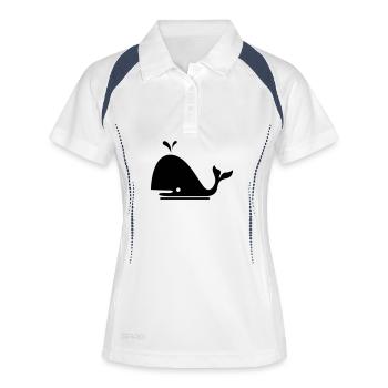 baleine - Polo respirant Femme - blanc/marine - Devant