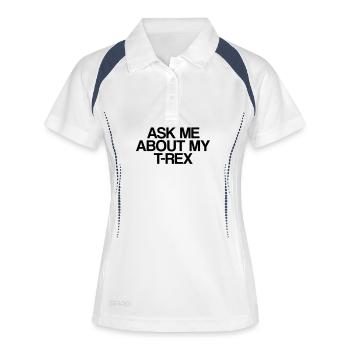 Dinosaurier - Frauen Polo atmungsaktiv - Weiß/Navy - Vorne