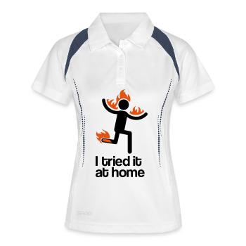 i tried it at home - Women's Polo breathable - white/navy - Front