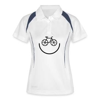 Fahrrad - Frauen Polo atmungsaktiv - Weiß/Navy - Vorne