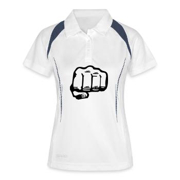 poing - Polo respirant Femme - blanc/marine - Devant