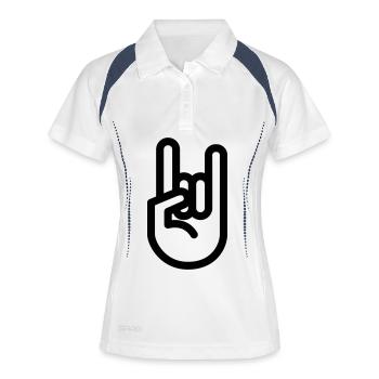 main hand rock - Polo respirant Femme - blanc/marine - Devant