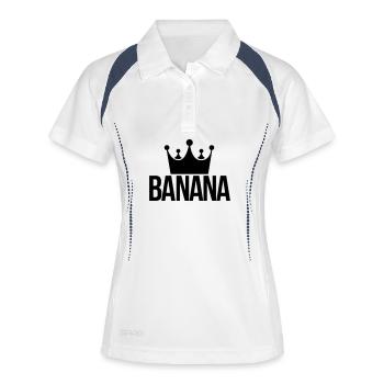 banane roi - Polo respirant Femme - blanc/marine - Devant