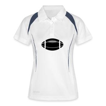 foot américain - Polo respirant Femme - blanc/marine - Devant