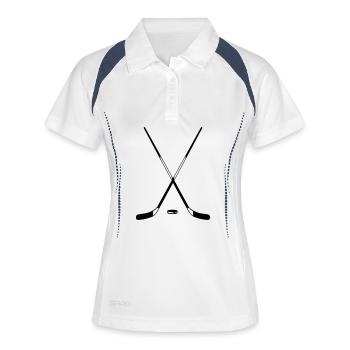 Eishockey - Frauen Polo atmungsaktiv - Weiß/Navy - Vorne