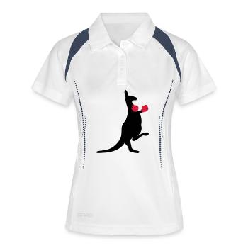 kangourou - Polo respirant Femme - blanc/marine - Devant
