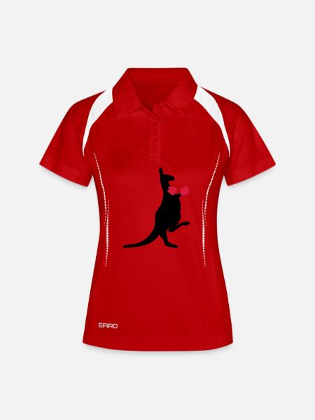 Känguru - Frauen Polo atmungsaktiv - Weiß/Navy
