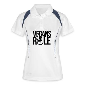 vegans rule - Women's Polo breathable - white/navy - Front