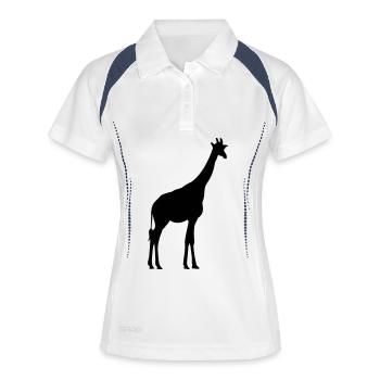 girafe - Polo respirant Femme - blanc/marine - Devant