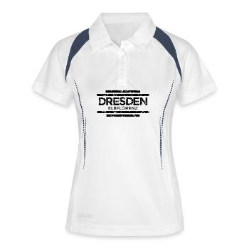 Dresden Elbflorenz (Vintage/Schwarz) - Frauen Polo atmungsaktiv - Weiß/Navy - Vorne