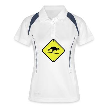 Ski Känguru - Frauen Polo atmungsaktiv - Weiß/Navy - Vorne