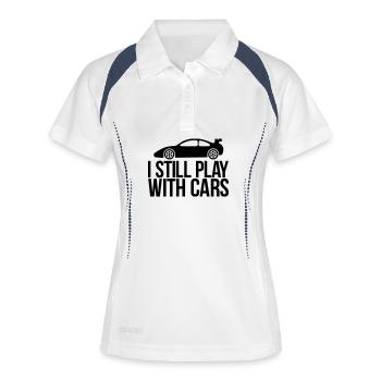 auto - Frauen Polo atmungsaktiv - Weiß/Navy - Vorne